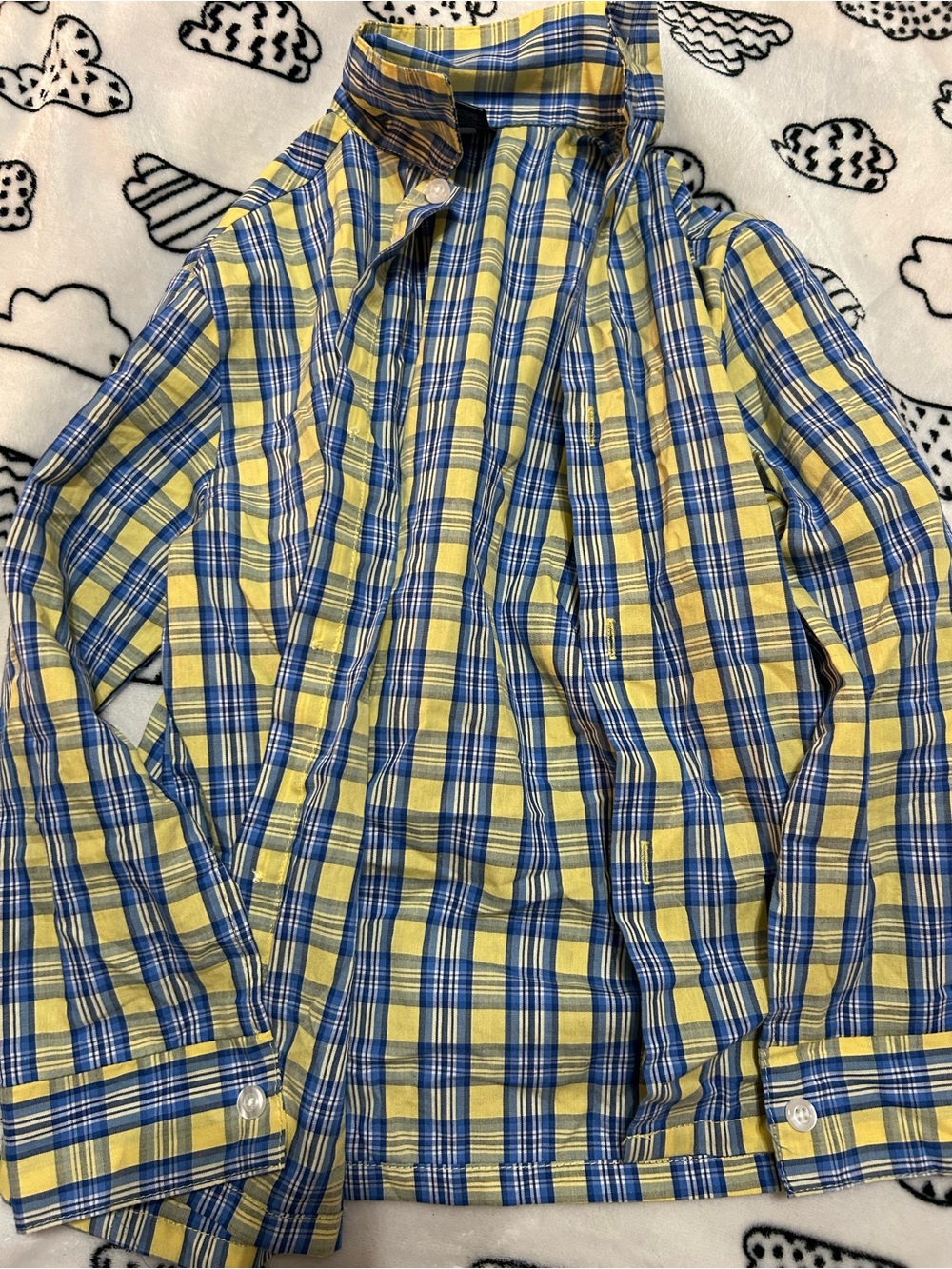 Yellow & Blue Plaid Button-Down Shirt
